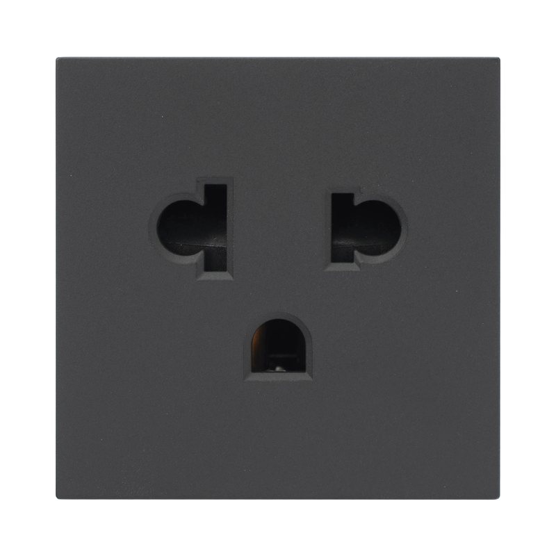 Módulo para Tomacorriente Euroamericano / Color Grafito / 45x45 mm / Compatible con Torres y Cajas para Escritorio de la Marca SIMON
