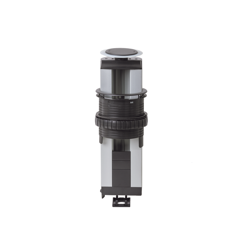 Teleblock Simon K45 para Voz, Datos, Multimedia o Contactos Eléctricos / Capacidad para 4 Módulos K45 / Apertura Manual con Tapa Abatible / Instalación en Mobiliario de Oficina o Comercial /  (KTL204CM)