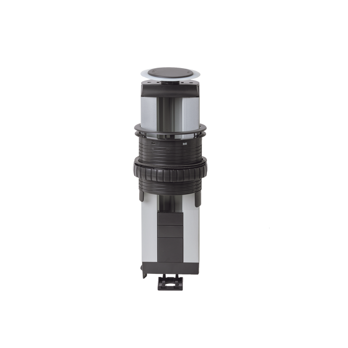 Teleblock Simon K45 para Voz, Datos, Multimedia o Contactos Eléctricos / Capacidad para 4 Módulos K45 / Apertura Manual con Tapa Abatible / Instalación en Mobiliario de Oficina o Comercial / (KTL204CM)