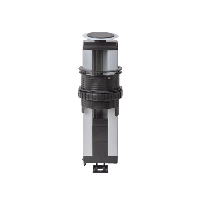 Teleblock Simon K45 para Voz, Datos, Multimedia o Contactos Eléctricos / Capacidad para 5 Módulos K45 / Apertura Automática con Tapa Abatible / Instalación en Mobiliario de Oficina o Comercial / (KTLE205CY)