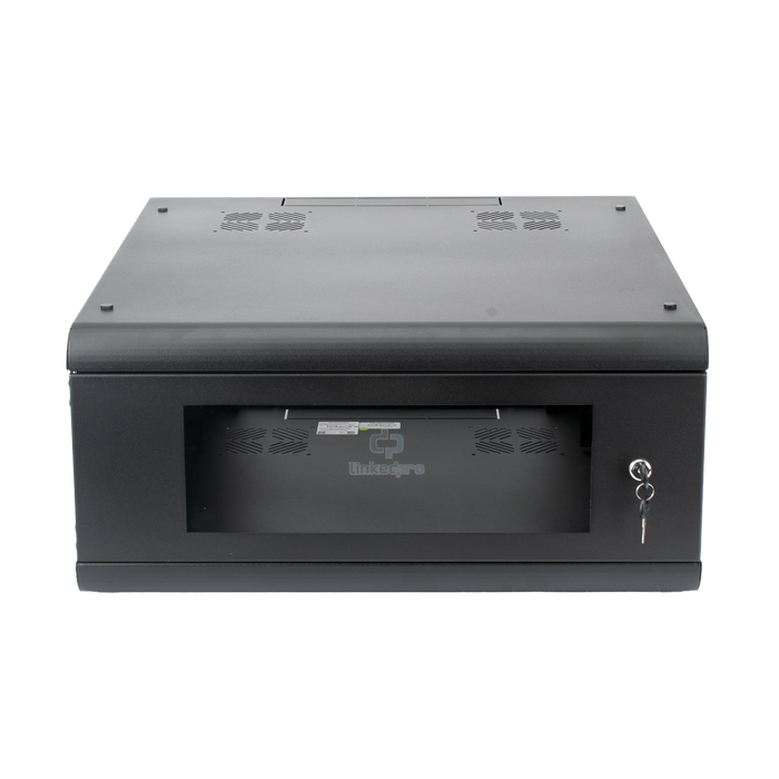 Gabinete de Pared con Puerta de Cristal Templado, 635mm de Profundidad, 4U Rack de 19, Acero Reforzado