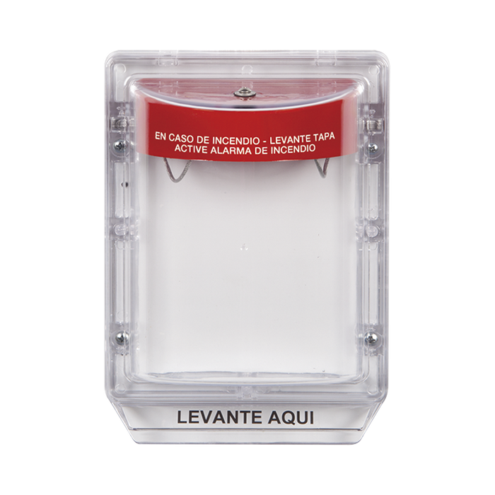 Cubierta Protectora de Policarbonato Serie Stopper II® , Con Bocina, Sin Espaciador, Montaje Empotrado, Etiqueta en Español