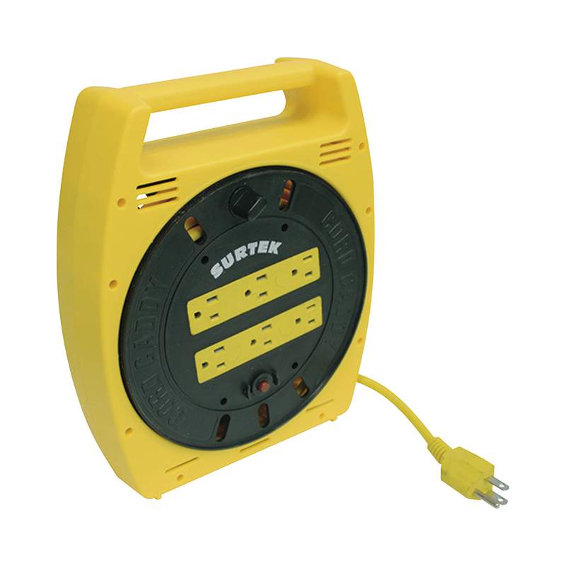 SYS-136035 Multicontacto Eléctrico Tipo Carrete con 6 Contactos y 6 metros de Extensión / 127 V CA 10 A Máximo.