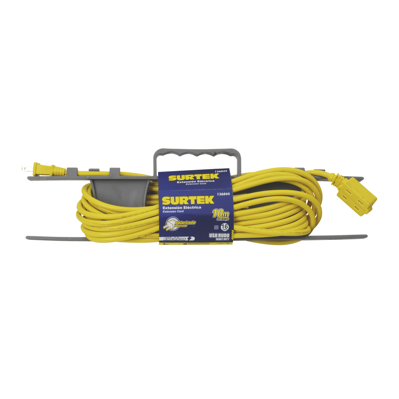 SYS-136042 Extensión Eléctrica de Uso Rudo 6 metros / 127 V CA 10 A Máximo / Color Amarillo.