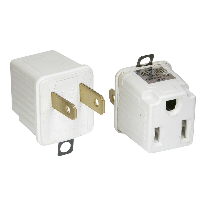 SYS-136074 Adaptador clavija de aterrizado a polarizado 2 piezas ABS