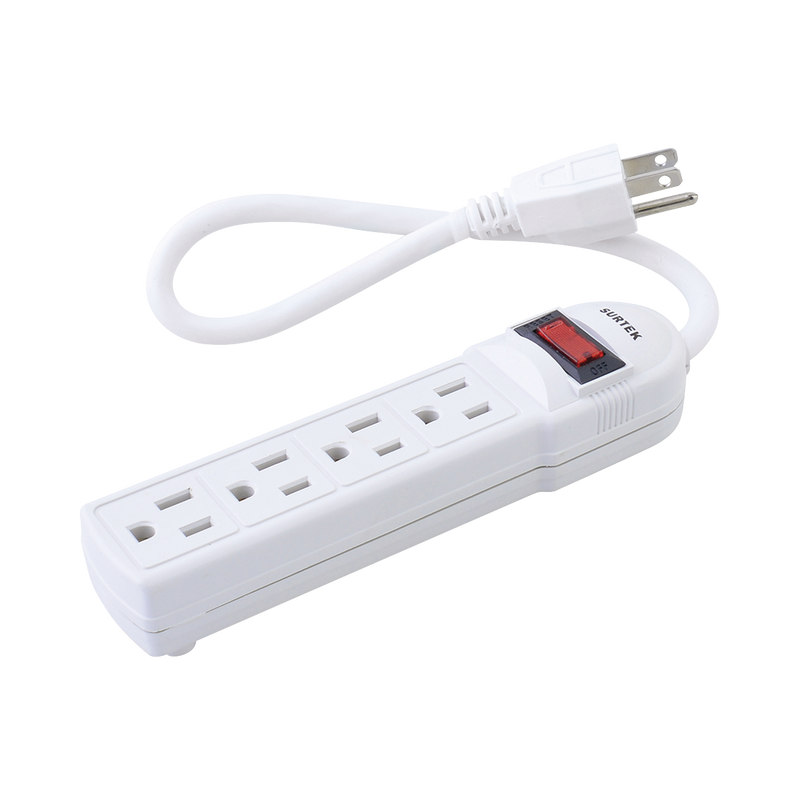 SYS-136200 Multicontacto con cable 30 cm. 4 tomas 127 Vca línea, tierra, neutro 15 A max.