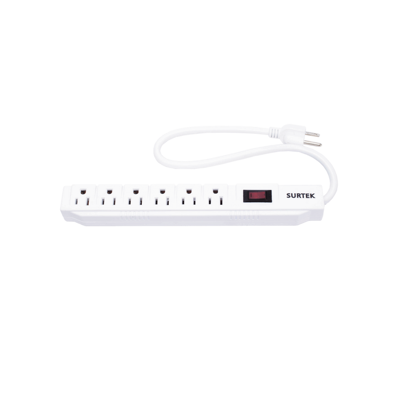 SYS-136221 Multicontacto con Supresor de Picos 450 Joules, Voltaje de Entrada: 127 Vca NEMA 5-15P, Con 6 Salidas NEMA 5-15R.