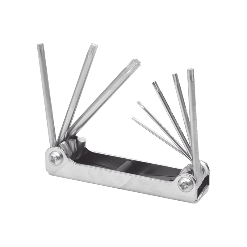 SYS-ALLFTN8 Juego de 8 llaves hexagonales Torx® tipo navaja, estuche metálico.