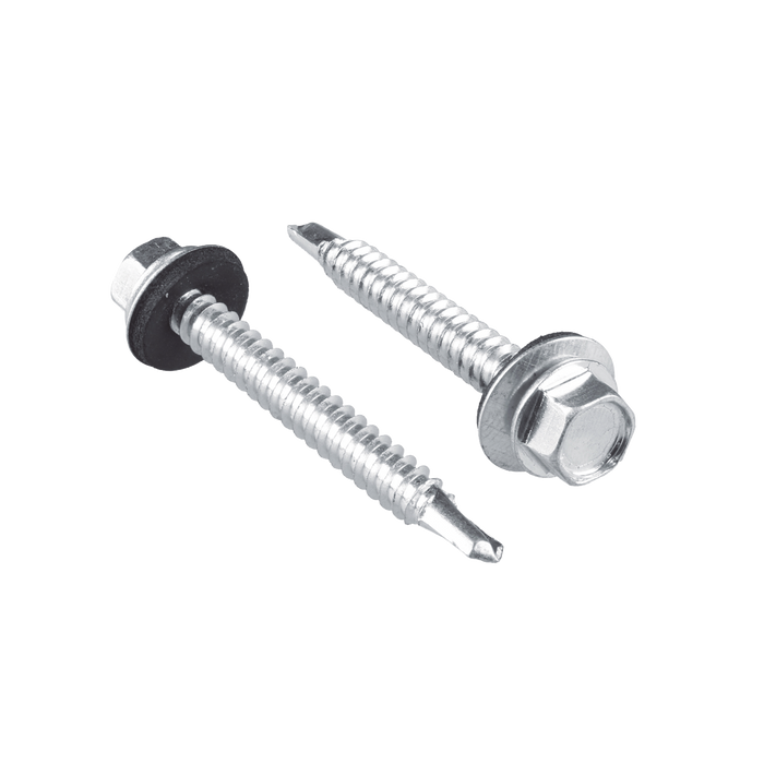 Tornillo - Pija cabeza hexagonal con rondana y punta de broca #14 x 2, 50 piezas.