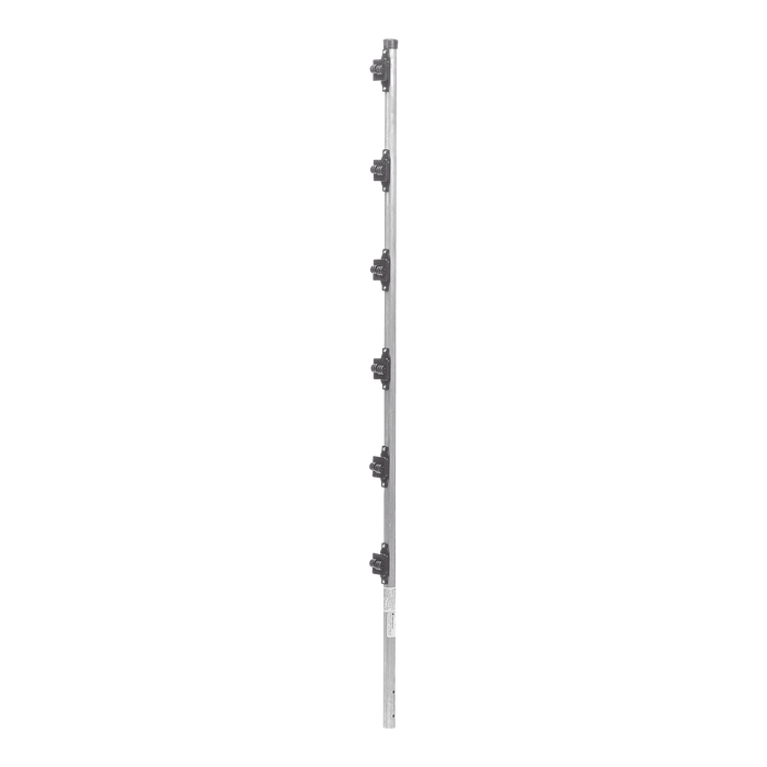 Poste con 6 Aisladores de PASO para Cerca Electrificada. Tubo Galva. de 1.4m, cal. 18 de 1 Diam. (Sin pintar).