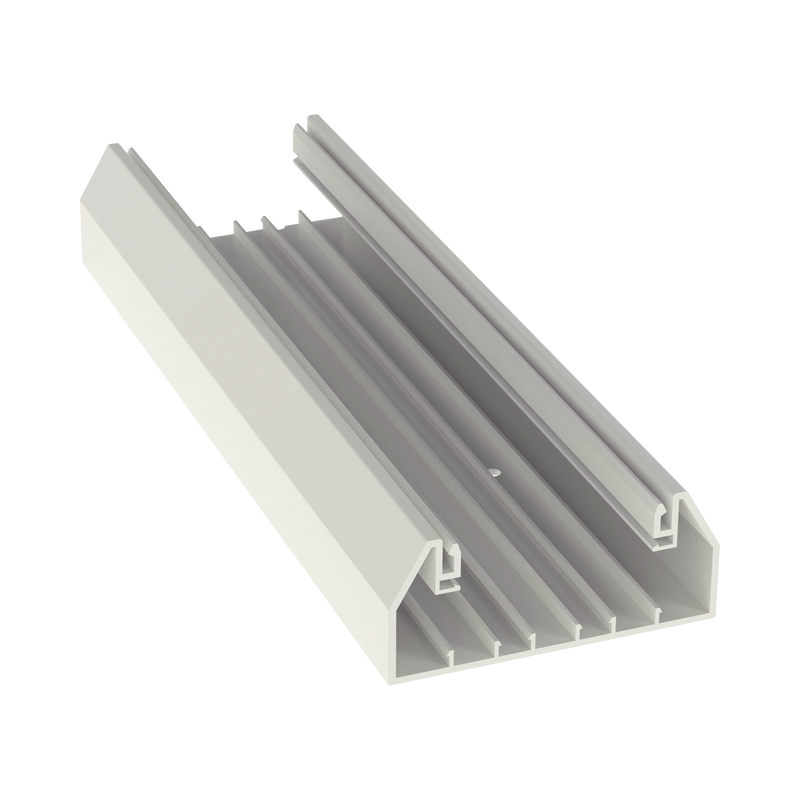 T70BIW8 Base para canaleta T-70, de PVC rígido, con orificios perforados para montaje, 103.3 x 44.9 x 2400 mm, Color Blanco Mate