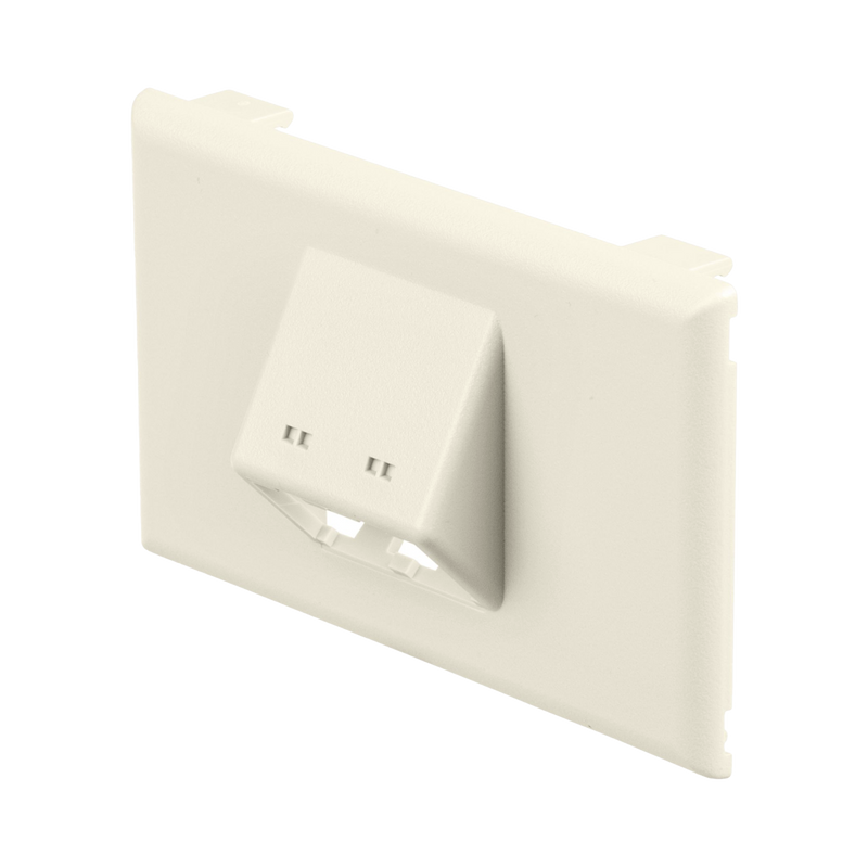 T70FH2IW Placa de Pared Horizontal T70, Salida Para 2 Puertos Mini-Com, Con Espacios Para Etiquetas, Color Blanco Mate