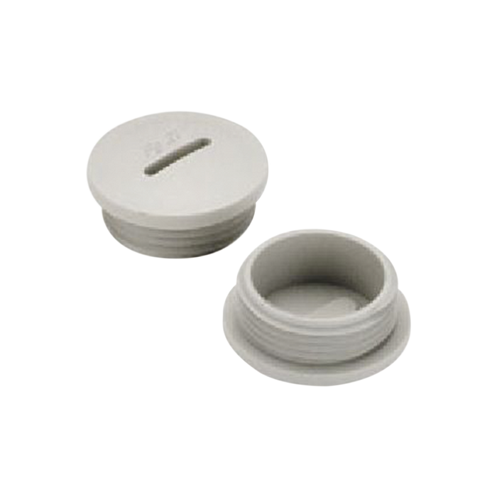 Tapón roscado de 1 para caja cuadrada a prueba de intemperie.