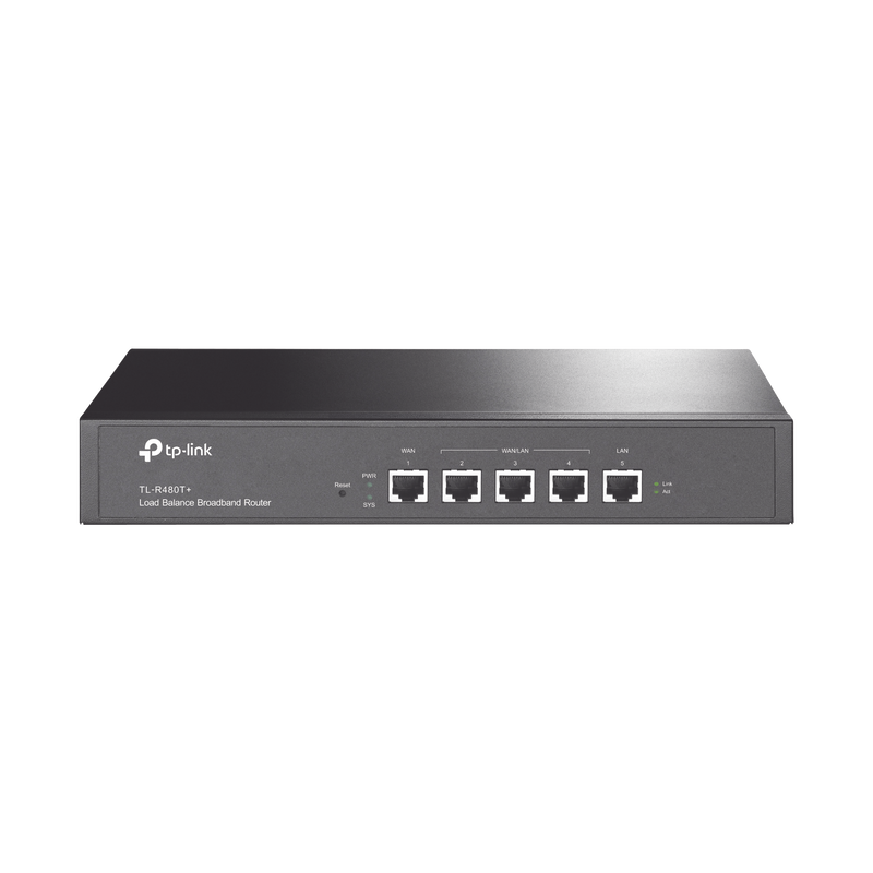 TL-R480T Router Balanceador de Carga Multi-Wan, 1 puerto LAN 10/100 Mbps, 1 puerto WAN 10/100 Mbps, 3 puertos Auto configurables LAN/WAN, Sesiones Concurrentes 30,000 para Negocios Pequeños y Medianos