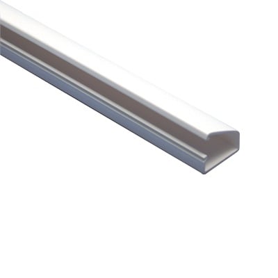 TMK-1020 Canaleta blanca tipo bisagra de PVC auto extinguible, con cinta adhesiva, paquete con 4 piezas de 20x10x1100mm (5101-01272)