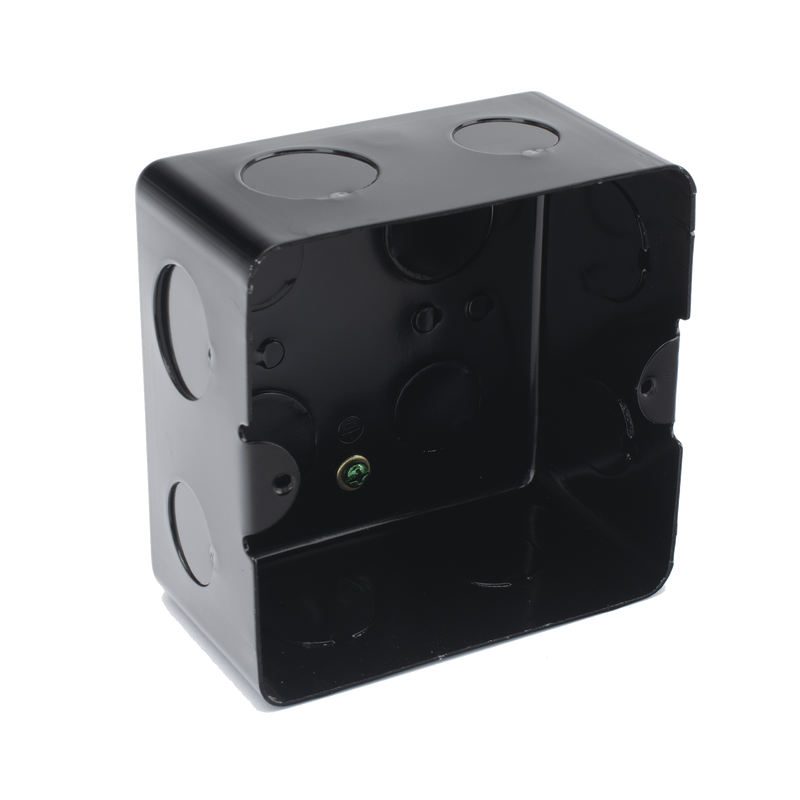 TMK10X10 Caja de registro de acero galvanizado, 10x10 cm, Color Negro (11000-00000)