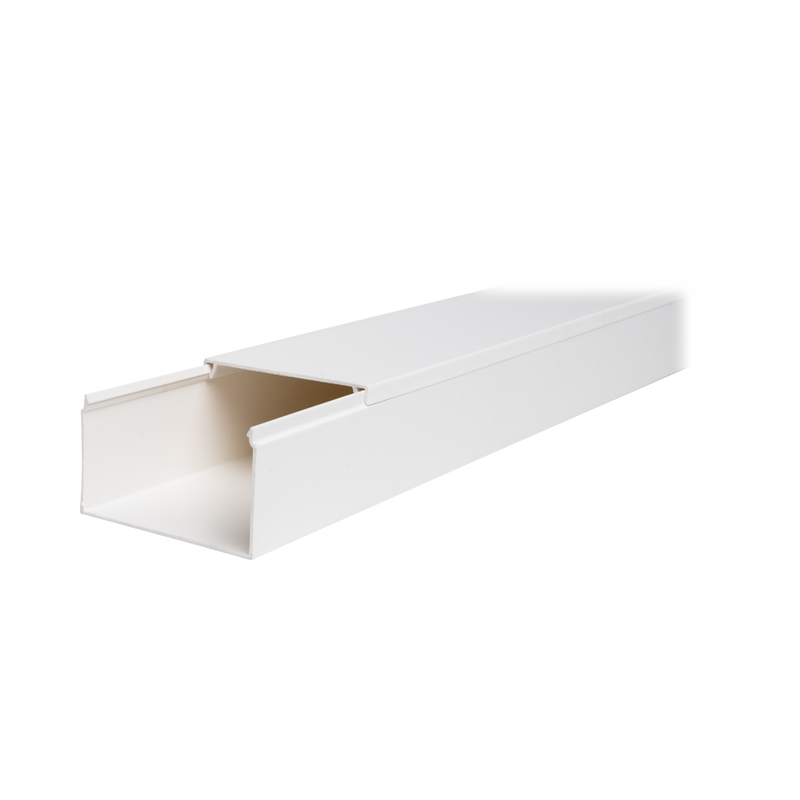 TMK-4577 Canaleta TMK-4577 en PVC Blanco Autoextinguible: Solución Segura y Estética para Entornos Interiores, con Gran Capacidad de Resguardo de Cables, Medidas : 45 mm x 77 mm x 2.5 m (5500-01250)