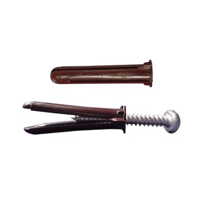 TP-2B-KIT Paquete de 10 taquetes café 1 3/4 y 10 tornillos 10mm x 1 3/4 (1104-05002)