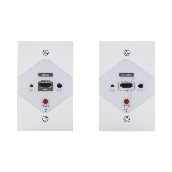 Kit Extensor HDMI en PLACAS DE PARED para distancias de 40 metros / Resolución 1080P @ 60 Hz / Cat 6/6A/ 7 / HDR/ Cero Latencia / Soporta Control Remoto / Placa de pared de 2.74 x 4.49? (tamaño estándar de EE.UU.).
