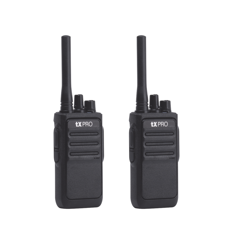 TX-320DUO Par de radios analógicos, listos para utilizarse, operan en UHF 400-470 MHz de 2 watts de potencia. ¡PRECONFIGURADOS!