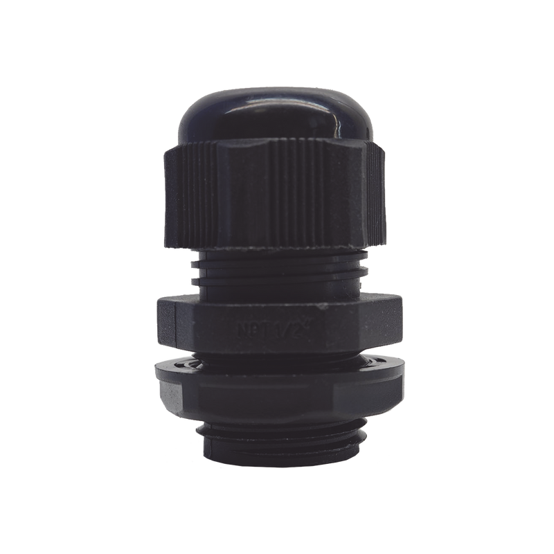 TXG-PG-12NBK Conector Plástico Negro Tipo Glándula para Rosca NPT 1/2