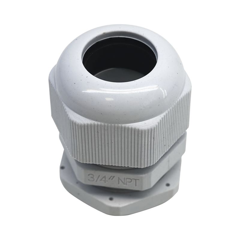 TXG-PG-34N Conector Plástico Blanco Tipo Glándula para Rosca NPT 3/4