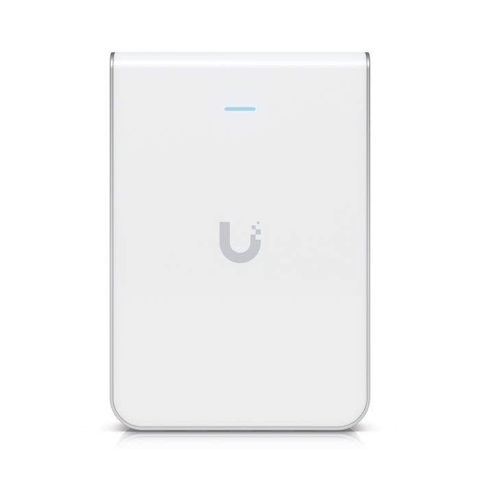 Access Point UniFi U6 In Wall/Montaje p/pared, WIFI 6 2.4 Y 5 Ghz, hasta 5.3 Gbps, 1 pto PoE In, 4 ptos secundarios (1 PoE Out)