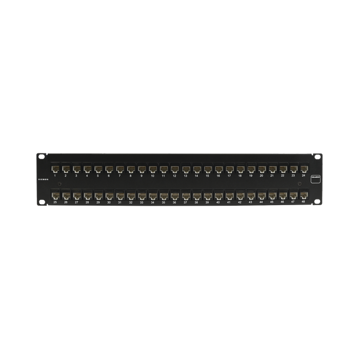 Patch Panel UltraMAX. UTP, Precargado con Jacks Cat5e, 48 Puertos, Plano, 2U