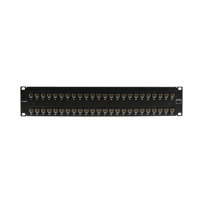Patch Panel UltraMAX. UTP, Precargado con Jacks Cat6A, 48 Puertos, Plano, 2U