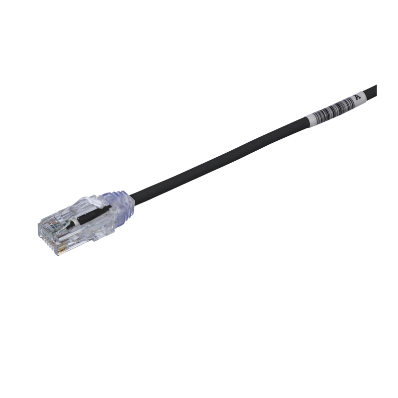 UTP28SP0.5MBL Cable de Parcheo TX6, UTP Cat6, Diámetro Reducido (28AWG), Color Negro, 0.5 m
