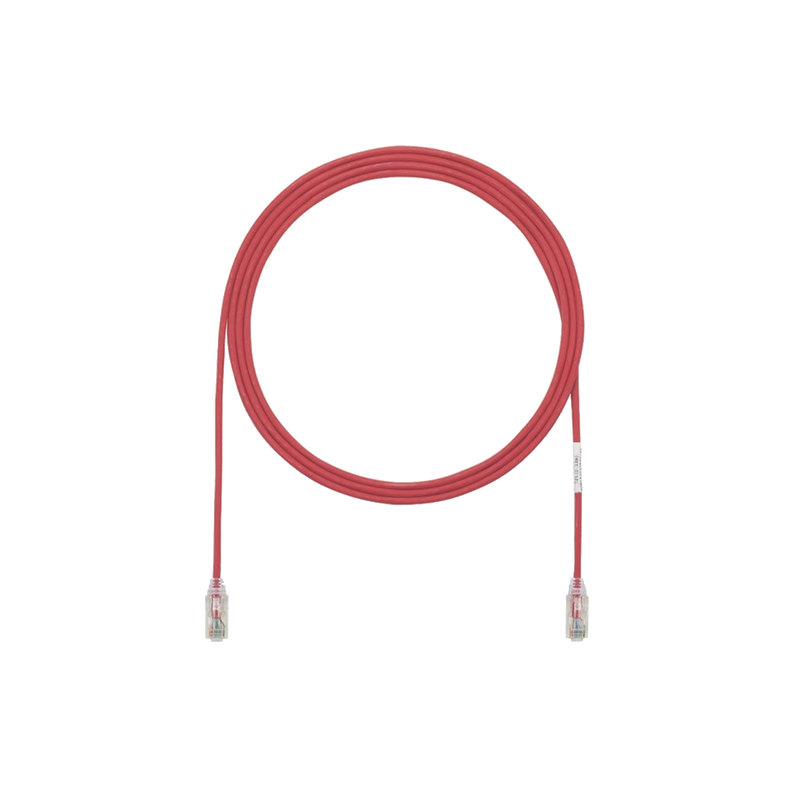 UTP28SP10RD Cable de Parcheo TX6, UTP Cat6, Diámetro Reducido (28AWG), Color Rojo, 10ft