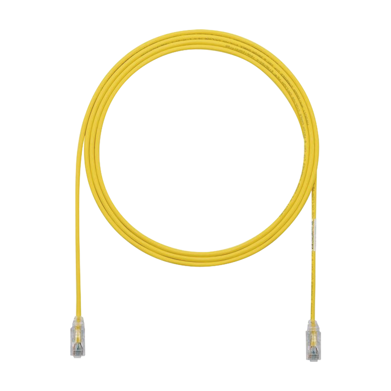UTP28SP10YL Cable de Parcheo TX6, UTP Cat6, Diámetro Reducido (28AWG), Color Amarillo, 10ft