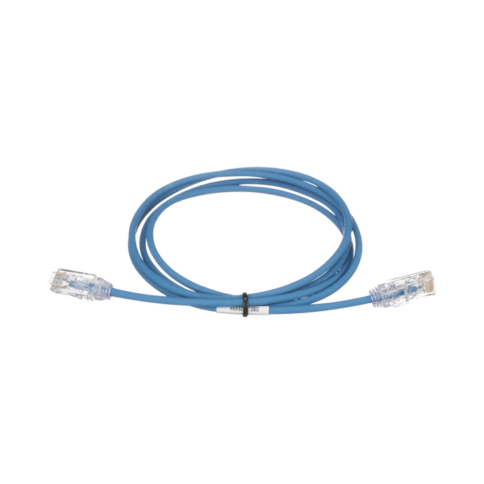 Cable de Parcheo TX6, UTP Cat6, Diámetro Reducido (28AWG), Color Azul, 20ft