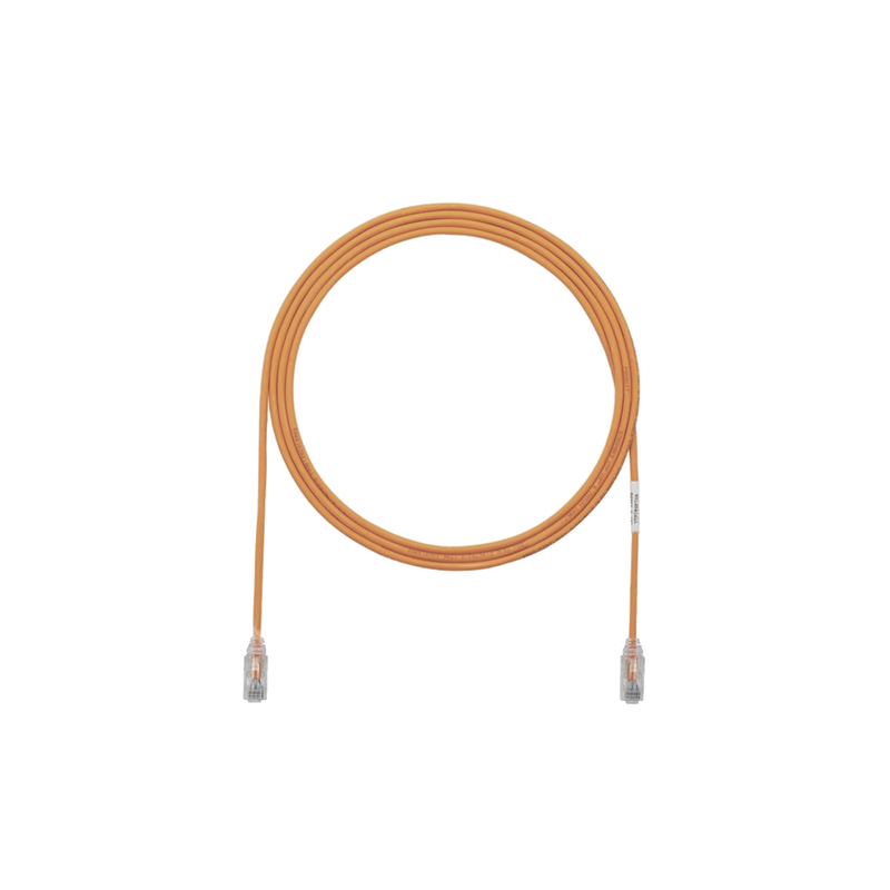 UTP28SP3OR Cable de Parcheo TX6, UTP Cat6, Diámetro Reducido (28AWG), Color Naranja, 3ft