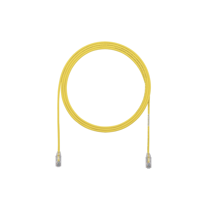 UTP28SP3YL Cable de Parcheo TX6, UTP Cat6, Diámetro Reducido (28AWG), Color Amarillo, 3ft