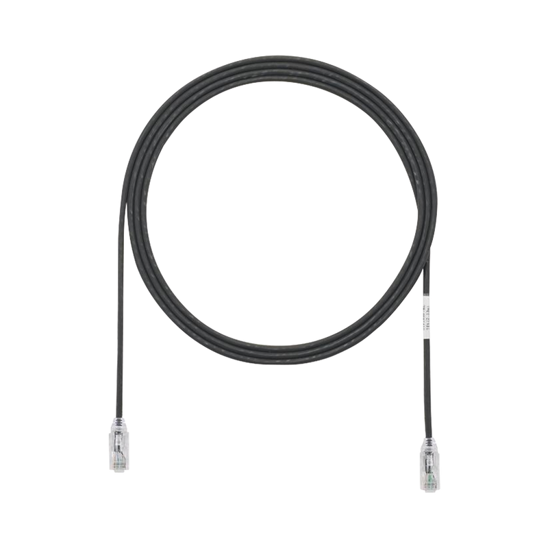 UTP28SP7BL Cable de Parcheo TX6, UTP Cat6, Diámetro Reducido (28AWG), Color Negro, 7ft
