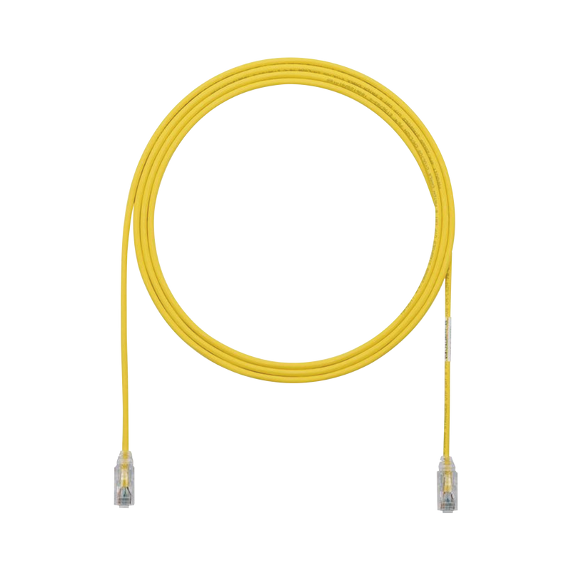 UTP28SP7YL Cable de Parcheo TX6, UTP Cat6, Diámetro Reducido (28AWG), Color Amarillo, 7ft