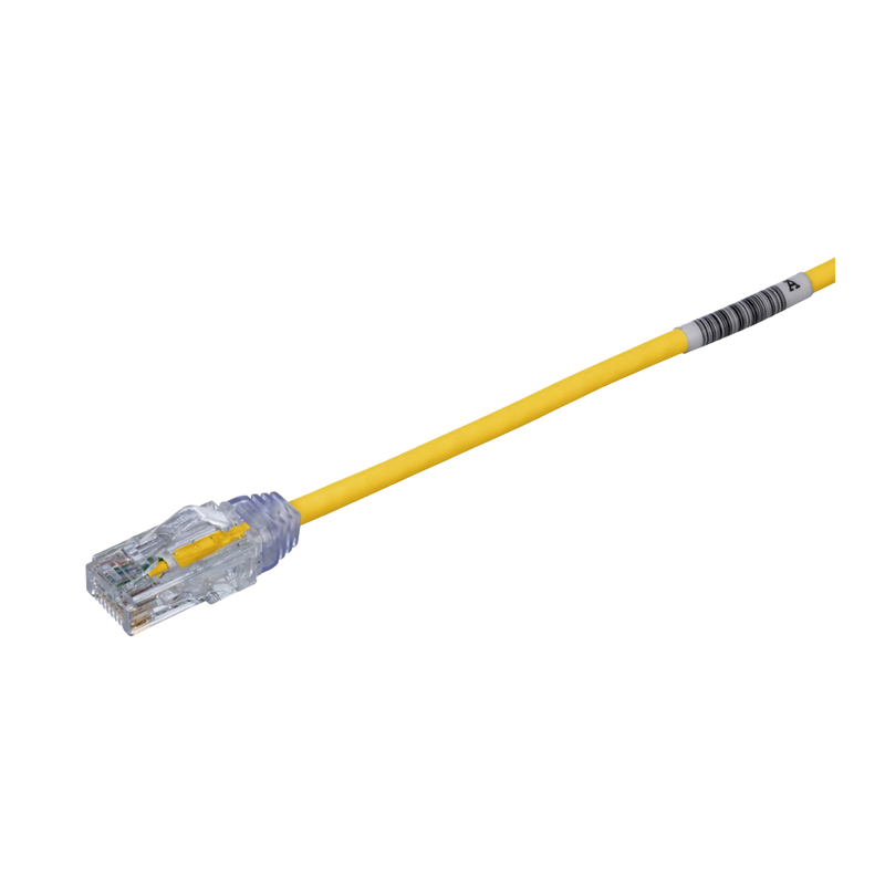 UTP28SP8INYL Cable de Parcheo TX6, UTP Cat6, Diámetro Reducido (28AWG), Color Amarillo, 8in (20.2cm)