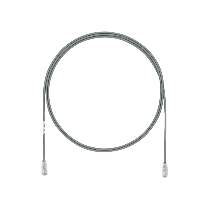 UTP28X1GY Cable de Parcheo UTP Cat6A, CM/LSZH, Diámetro Reducido (28AWG), Color Gris, 1 ft