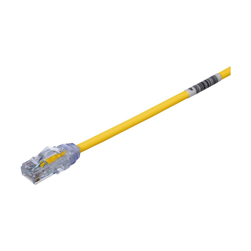 UTP28X1YL Cable de Parcheo UTP Cat6A, CM/LSZH, Diámetro Reducido (28AWG), Color Amarillo, 1ft