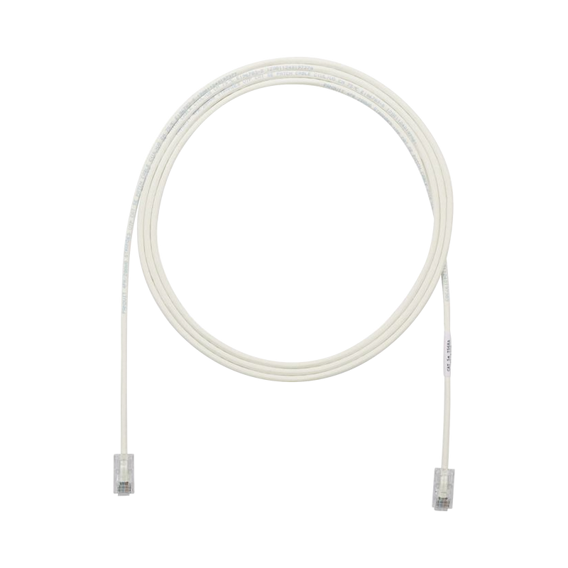UTP28X20 Cable de Parcheo UTP Cat6A, CM/LSZH, Diámetro Reducido (28AWG), Color Blanco Mate, 20ft