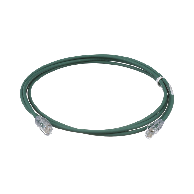 UTP28X3GR Cable de Parcheo UTP Cat6A, CM/LSZH, Diámetro Reducido (28AWG), Color Verde, 3 ft