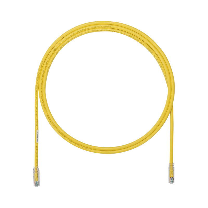 UTP6AX5YL Cable de Parcheo UTP, Cat6A, 24 AWG, CM, Color Amarillo, 5ft