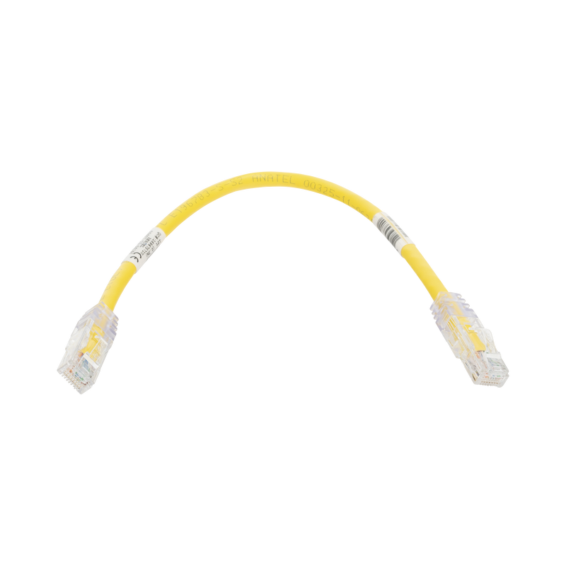 UTPSP1YLY Cable de Parcheo TX6, UTP Cat6, 24 AWG, CM, Color Amarillo, 1ft