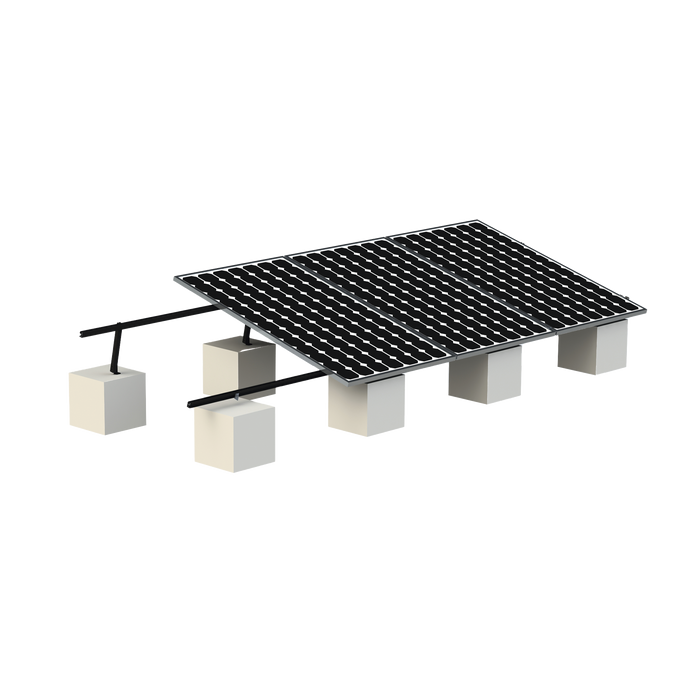 Montaje para Panel Solar, Riel 8 de 5400mm para Módulos con Espesor de 30-35mm, Velocidad de Viento Máx. 136km/h (20° a 45°) Con Anodizado Negro