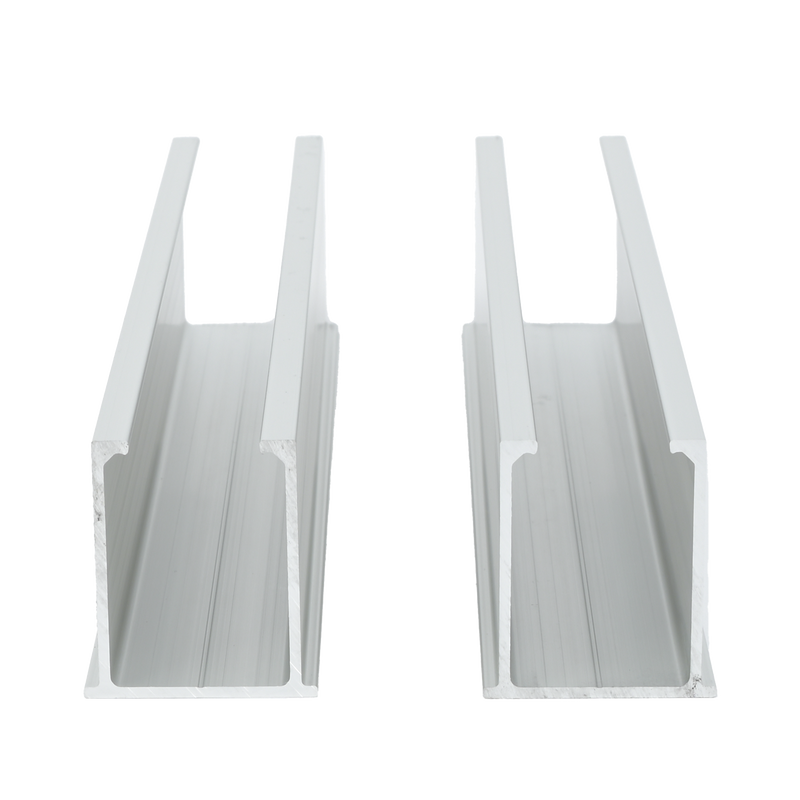 VEKTORMINI Juego de 2 Mini Rieles De Aluminio para Montaje de Módulos Solares en Techo (Instalación plana 0°). Incluye 4 Tornillos Perforantes.