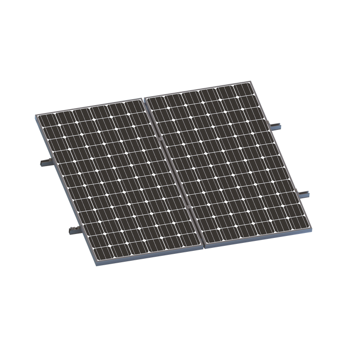 Kit De Minirieles Para Panel Solar Arreglo 1X2 Para Instalación Plano En Lámina