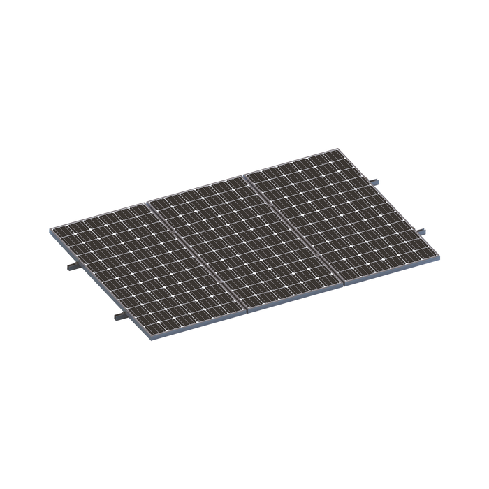 Kit De Minirieles Para Panel Solar Arreglo 1X3 Para Instalación Plano En Lámina