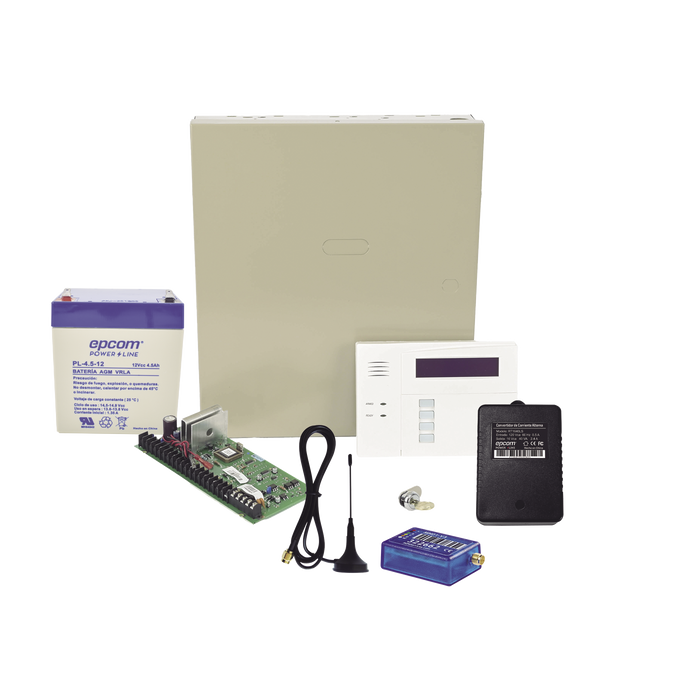 (1 Año datos ILIMITADO INCLUIDO) Kit Vista48LA con comunicador MINI012G, Teclado, Gabinete y Transformador