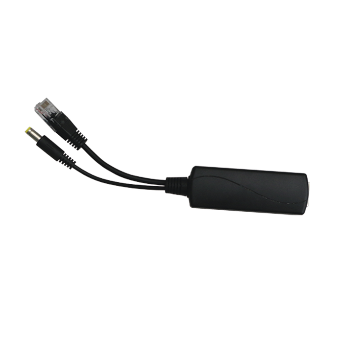 Splitter PoE IN 802.3 af/at / Se Puede Energizar Hasta con 30W / Salida de 12 Vcc 1A (12W) / Instalación es Escritorio (superficie plana) / Idea para cámas IP SIN PoE (CCTV)